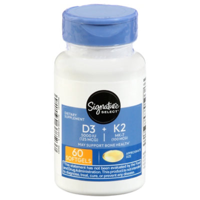 Signature Select D3-125 Mcg K2-100 Mcg Softgel 60 Ct - 60 CT - Image 2