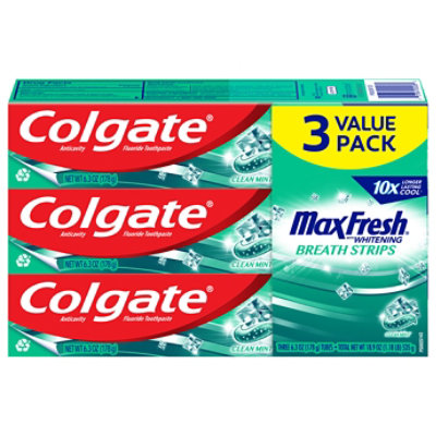 Colgate Max Fresh Clean Mint Toothpaste 3-6.3 Oz - 18.9 OZ - Image 2