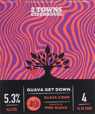 2 Towns Ciderhouse Guava Get Down Cider - 4-16 Fl. Oz. In Cans - 4-16 FZ - Image 5