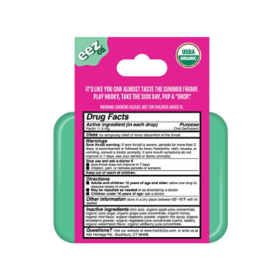 Organic Throat Soothing Drops Watermelon Mint 14ct - 14 CT - Image 5