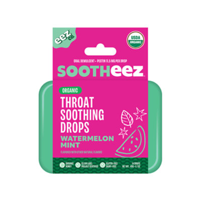 Organic Throat Soothing Drops Watermelon Mint 14ct - 14 CT - Image 2