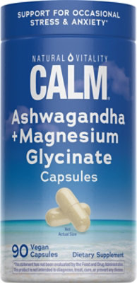 Natural Vitality Calm Magnesium Glycinate With Ashwagandha 90 Capsules - 90 CT - Image 1