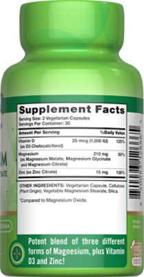 Nt Triple Magnesium D3 & Zinc 60ct Capsules - 60 CT - Image 3