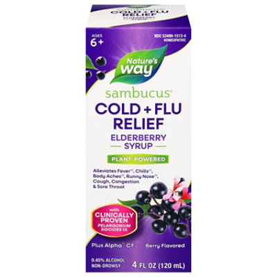 Sambucus Cold Flu Relief Syrup - 4 FZ - Image 2