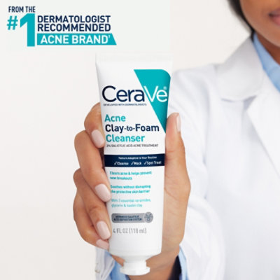 Cerave Acne Clay-to-foam Cleanser, 4 Fz - 4 FZ - Image 3