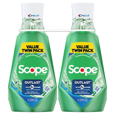 Crest Scope Outlast Mouthwash, Long Lasting Mint, 1 L, Pack Of 2 - 67.6 FZ - Image 2