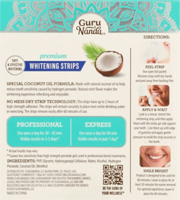 Gurunanda Premium Whitening Strips 14ct - 14 CT - Image 4