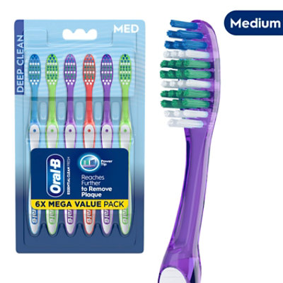 Oral B Fresh & Clean Toothbrushes Medium 6 Count - 6 CT - Image 1