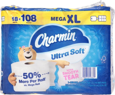 Charmin Ultra Sft Bath Tissue 18mr Xl - 18 RL - Image 3