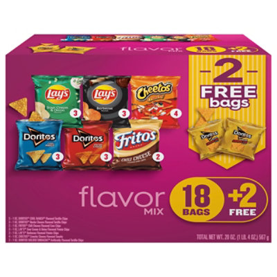 Frito Lay Snacks Flavor Mix Variety - 20 CT