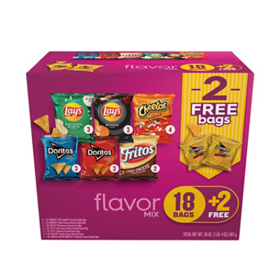 Frito Lay Snacks Flavor Mix Variety - 20 CT - Image 1