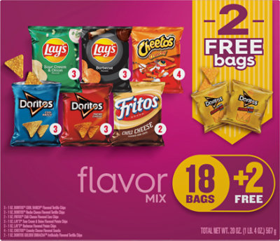 Frito Lay Snacks Flavor Mix Variety - 20 CT - Image 1