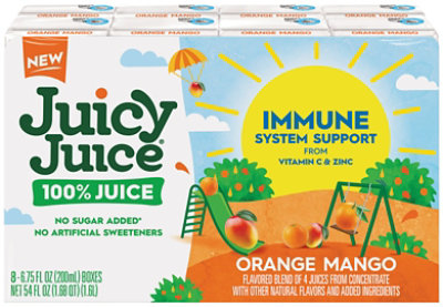 Juicy Juice Immune System Support Orange Mango 8/6.75oz - 100% Juice - 54 FZ - Image 2