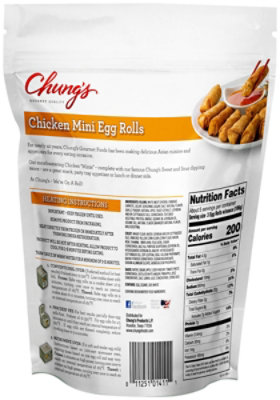 Chungs Gourmet Quality Egg Roll Chicken Mini - 20 OZ - Image 5