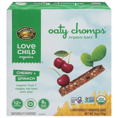 Love Child Oaty Chomps Cherry & Spinach Snack Bar 4oz - 4 OZ - Image 2