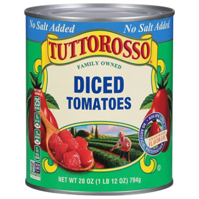Tuttorosso Diced Tomatoes No Salt Added, 28 Oz Can - 28 OZ - Image 3