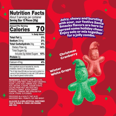 Joyride Gummy Sour Santa Smacks - 3.5 OZ - Image 2