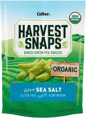 Harvest Snaps Green Pea Sea Salt Organic - 3 OZ - Image 1
