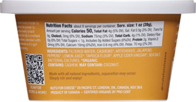 Nuts For Cheese Cashew Dip Artichoke Jalapeno 7.4oz - 7.4 OZ - Image 5