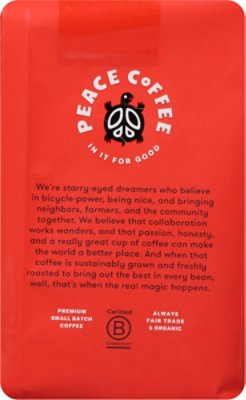 Peace Coffee Birchwood Breakfast Blend, Whole Bean - 12 OZ - Image 4