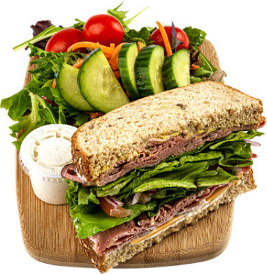 Roast Beef Half Sandwich w/ Salad - Each - Image 1