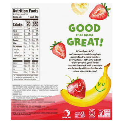 Too Good Strawberry Banana Kids Pouch, 4-3.5 Oz, 14 Oz - 4-3.5OZ - Image 2