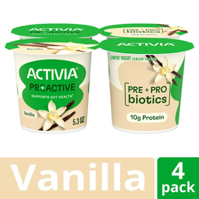 Dannon Activia Proactive Vanilla Yogurt - 4 - 5.3 Oz - Image 1