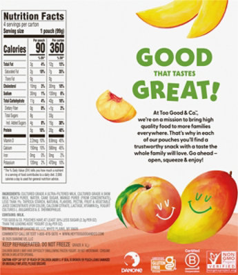 Too Good Kids Peach Mango Yogurt 4-3.5 Oz 14 Oz - 4-3.5OZ - Image 6