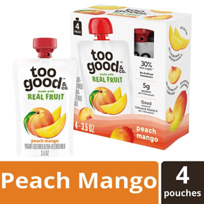 Too Good Kids Peach Mango Yogurt 4-3.5 Oz 14 Oz - 4-3.5OZ - Image 1