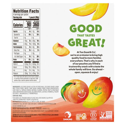 Too Good Kids Peach Mango Yogurt 4-3.5 Oz 14 Oz - 4-3.5OZ - Image 2