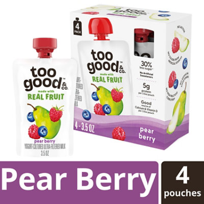 Too Good Pear Berry Yogurt Kids Pouch, 4-3.5 Oz, 14 Oz - 4-3.5OZ - Image 1