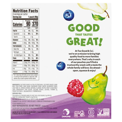 Too Good Pear Berry Yogurt Kids Pouch, 4-3.5 Oz, 14 Oz - 4-3.5OZ - Image 2