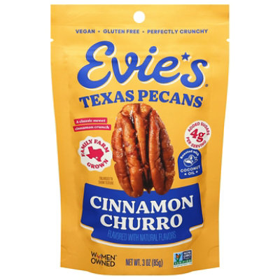 Evies Pecans Roasted Cinnamon Churro 3oz - 3 OZ - Image 1
