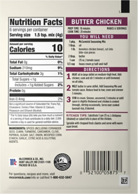 Mccormick Butter Chicken Seas Mix .87 Oz - .87 OZ - Image 5