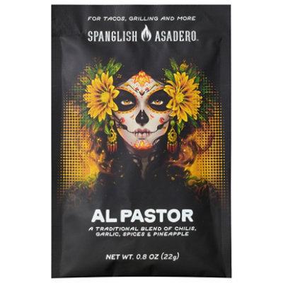 Spanglish Asadero Al Pastor Seasoning Blend with Chilis, Garlic, Spices & Pineapple, 0.8 oz Packet