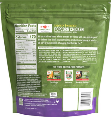 Applegate Lightly Breaded Popcorn Chicken - 16 OZ - Image 5