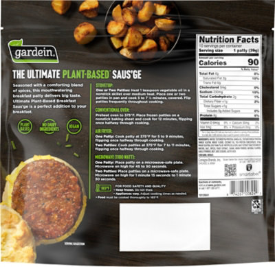 Gardein Ultimate Plant-based Original Breakfast Saus'ge Patties, Frozen Meat Alternative - 13.8 OZ - Image 6