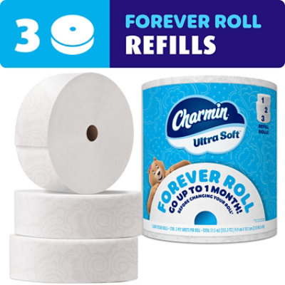 Charmin Ultra Soft Forever Roll Refill - 3 Count - Image 1
