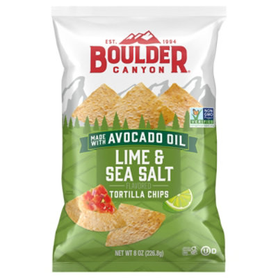 Boulder Canyon Tortilla Chips Lime & Sea Salt 8oz - 8 OZ - Image 2