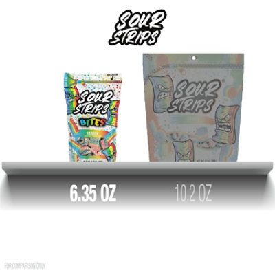 SOUR STRIPS Bites Rainbow Flavored Chewy Candy Bag - 6.35 OZ - Image 5