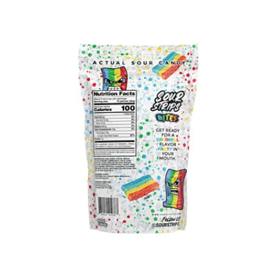 SOUR STRIPS Bites Rainbow Flavored Chewy Candy Bag - 6.35 OZ - Image 2