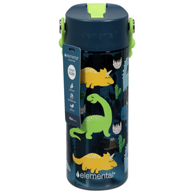 Elemental 18oz Splash Pop Fidget Bottle Dinosaur Navy Plastic - EA - Image 1