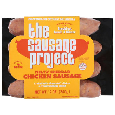 The Sausage Project Melty Cheddar Chicken Sausage 12 Oz - 12 OZ - Image 2