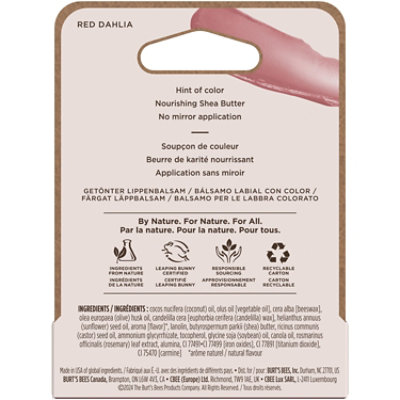 Burt's Bees Red Dahlia Tinted Lip Balm, 1-pack, 0.15 Oz - .15 OZ - Image 2