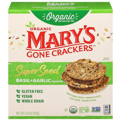 Marys Gone Crackers Basil Garlic 4oz - 4 OZ - Image 2