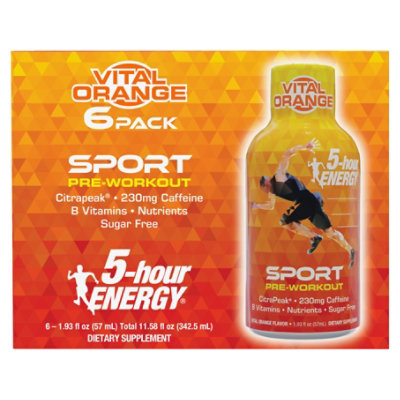 5 Hour Energy Pre Workout Vital Orange 6-1.93fz - 6-1.93F - Image 1