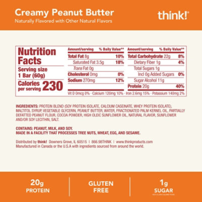 Think High Protein Creamy Peanut Butter - 12-2.1O - Image 2