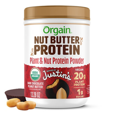 Orgain Justins Dark Chocolate Peanut Butter Powder - 13.28OZ - Image 2