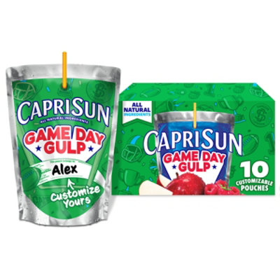 Capri Sun Game Day Gulp Apple & Raspberry Flavored Juice Beverage, 10 Ct Box, 6 Fl Oz Pouches - 60 FZ - Image 1