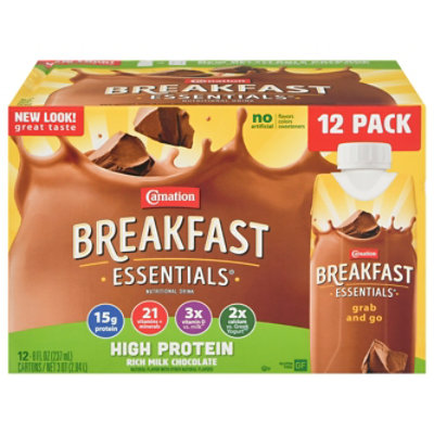 Carnation Breakfast Essentials High Protein Chocolate RTD Drink - 12-8 Fl. Oz. - Image 1